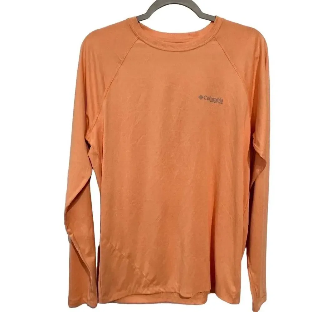 Columbia Men's Terminal Tackle Long Sleeve Fishing Shirt Orange S - Picture 2 of 9